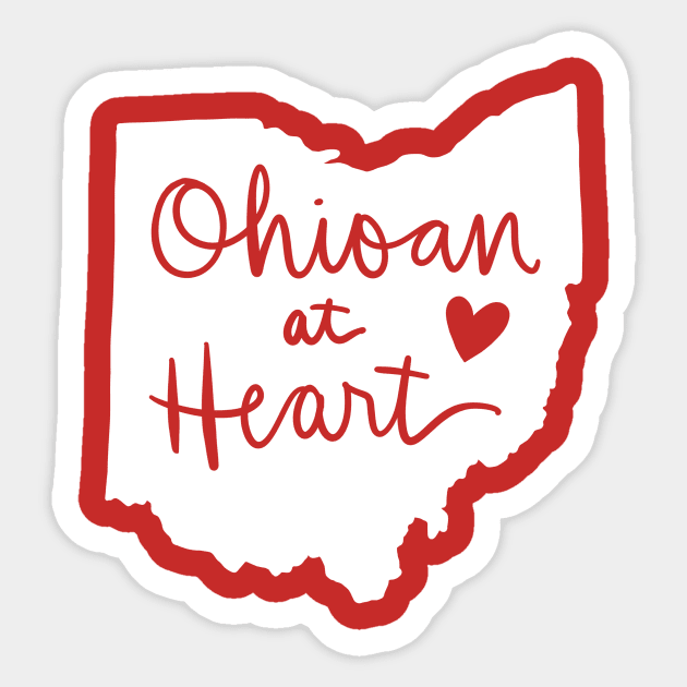 Ohioan At Heart: Ohio State Pride Calligraphy Sticker by Tessa McSorley